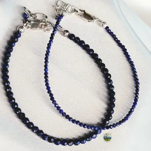 Lapis Lazuli Micro Faceted Bracelet for Confidence, Intuition and Power