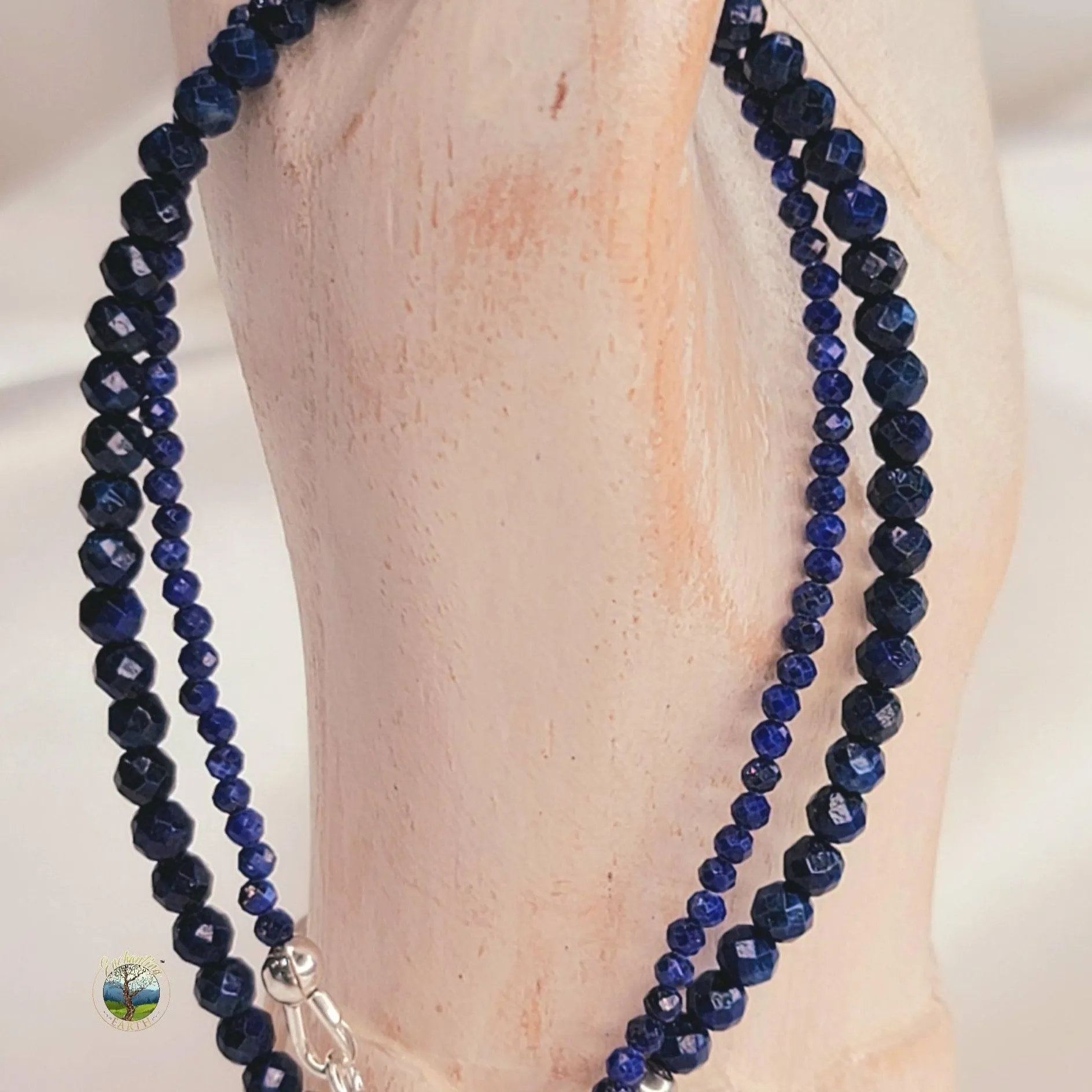 Lapis Lazuli Micro Faceted Bracelet for Confidence, Intuition and Power