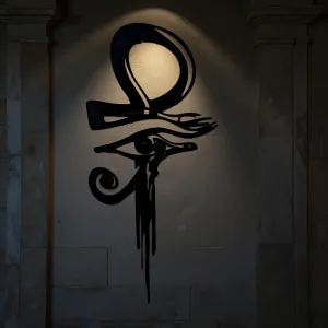 Metal Art - Eye of RA inside Ankh