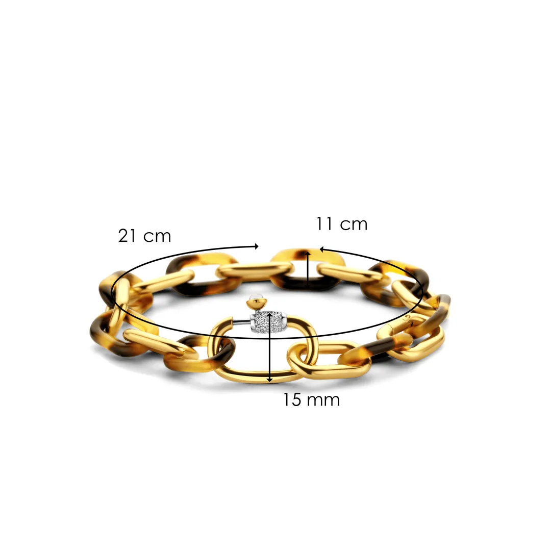 Milano Leopard Print Link Bracelet - Gold - 2947TU