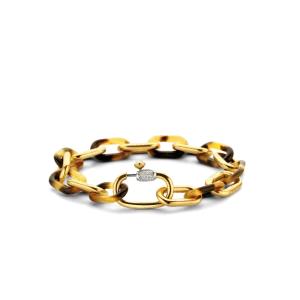 Milano Leopard Print Link Bracelet - Gold - 2947TU
