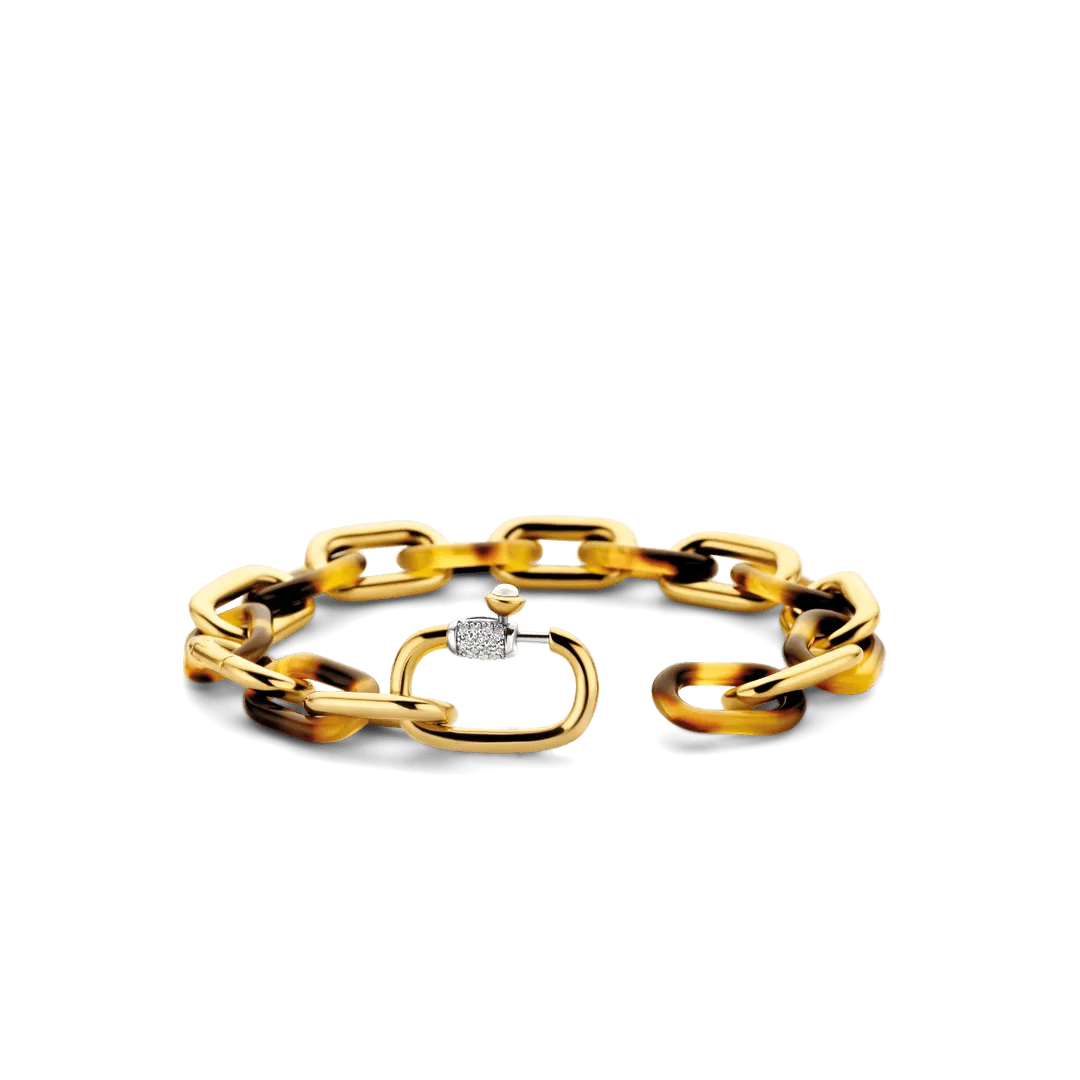 Milano Leopard Print Link Bracelet - Gold - 2947TU