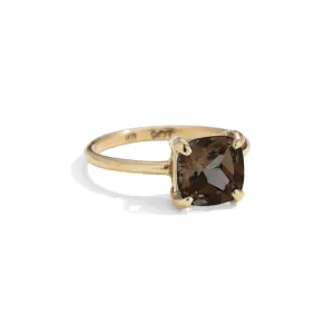 Mini Kara Ring, Smokey Quartz, Gold