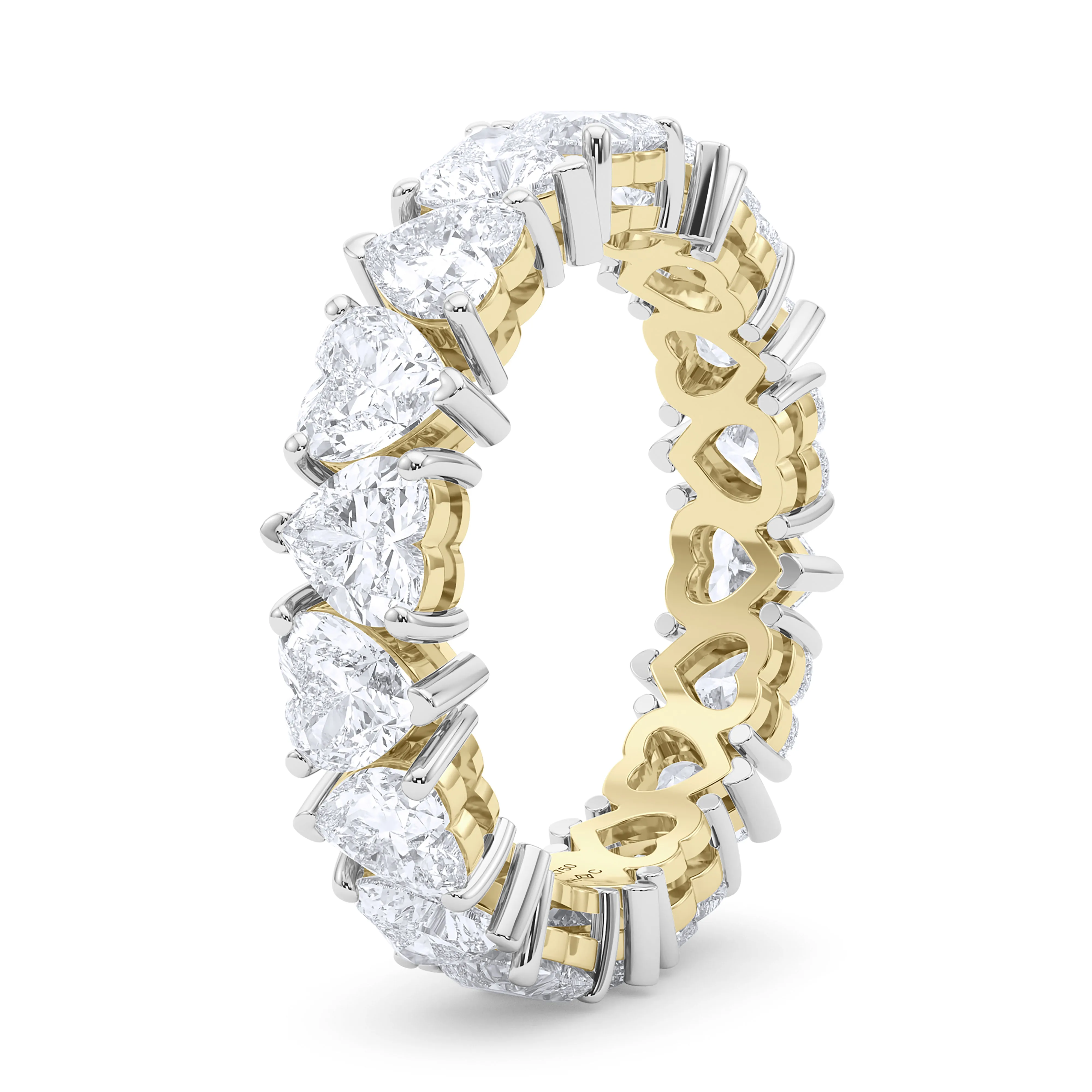 Mixed Metal Heart Shape Eternity Band