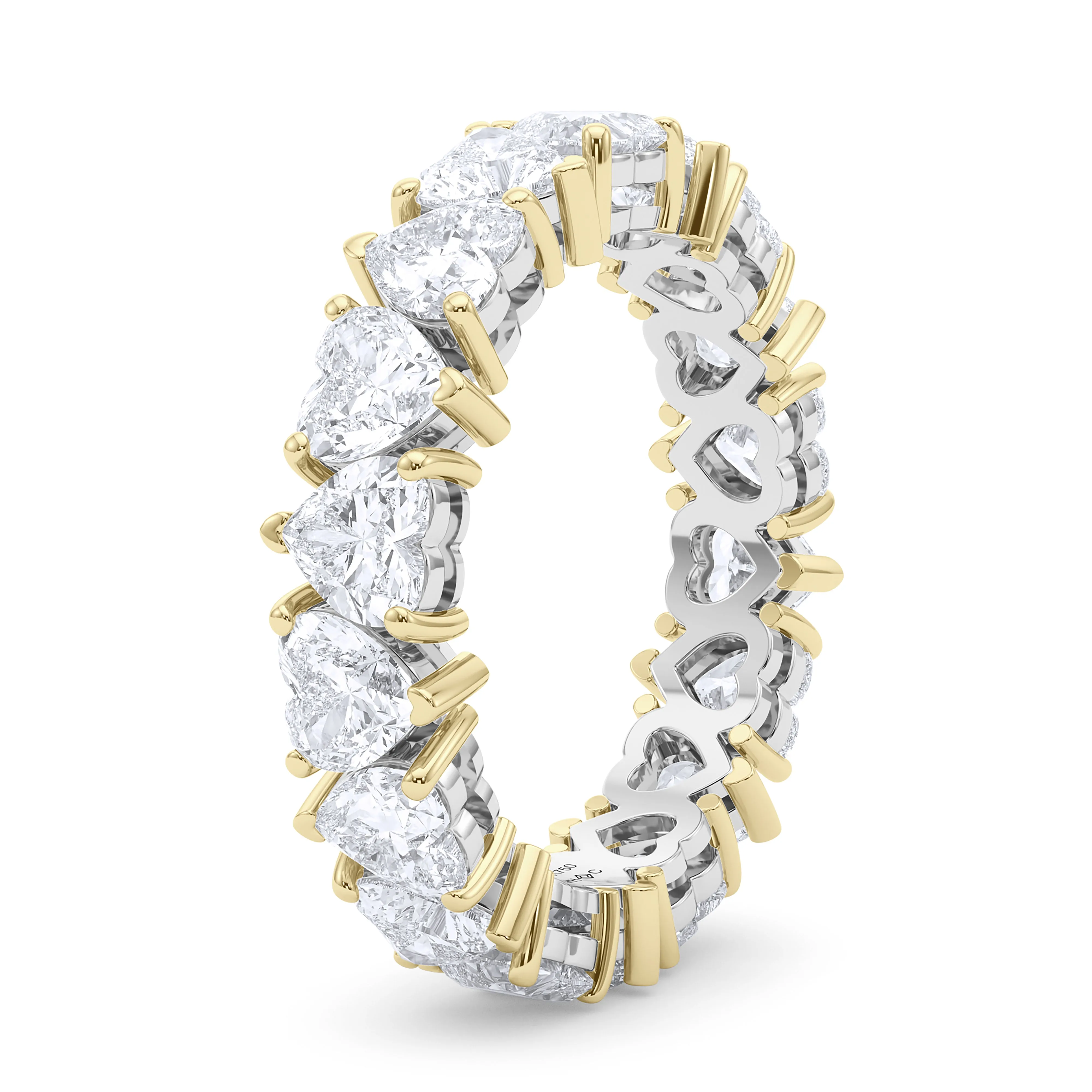 Mixed Metal Heart Shape Eternity Band