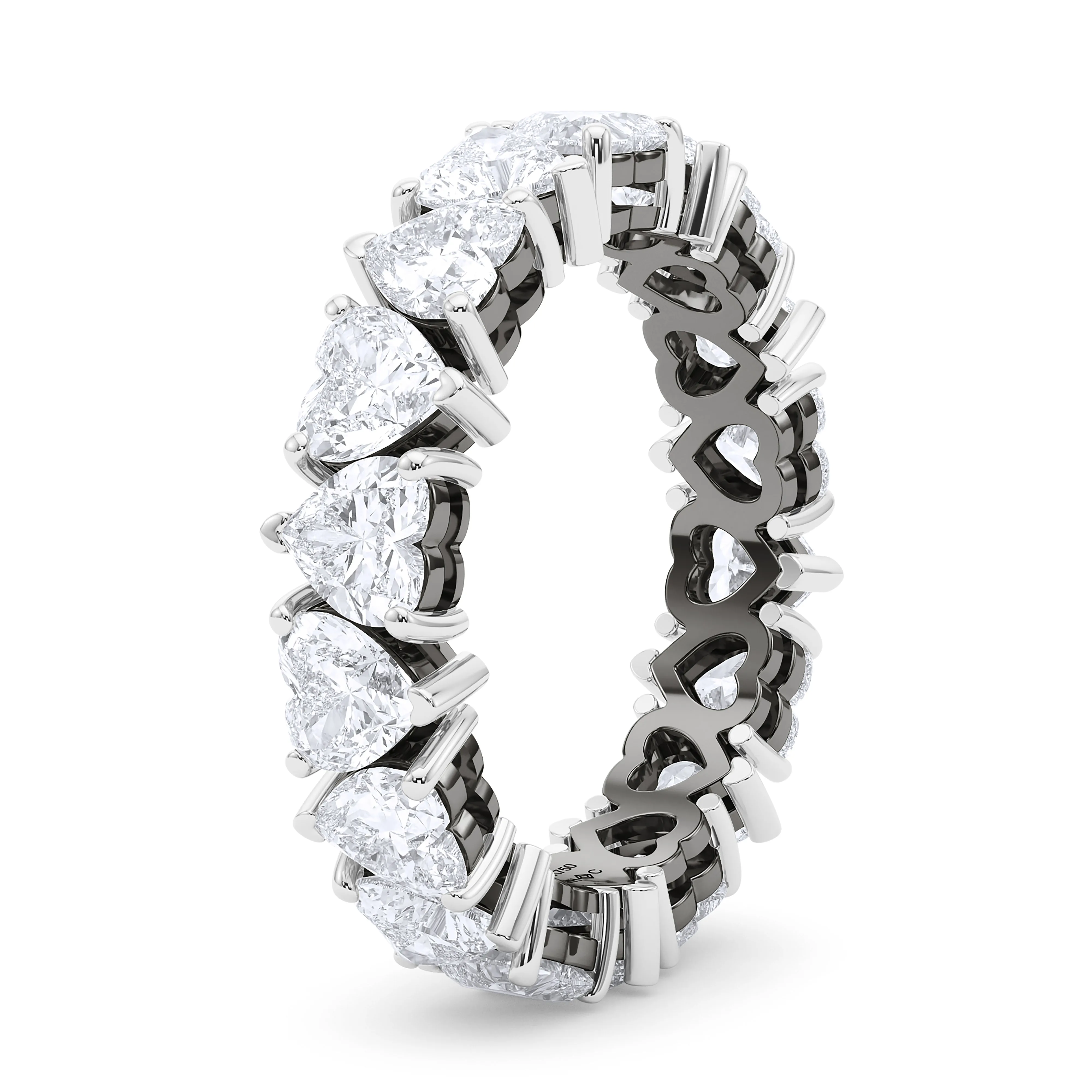 Mixed Metal Heart Shape Eternity Band
