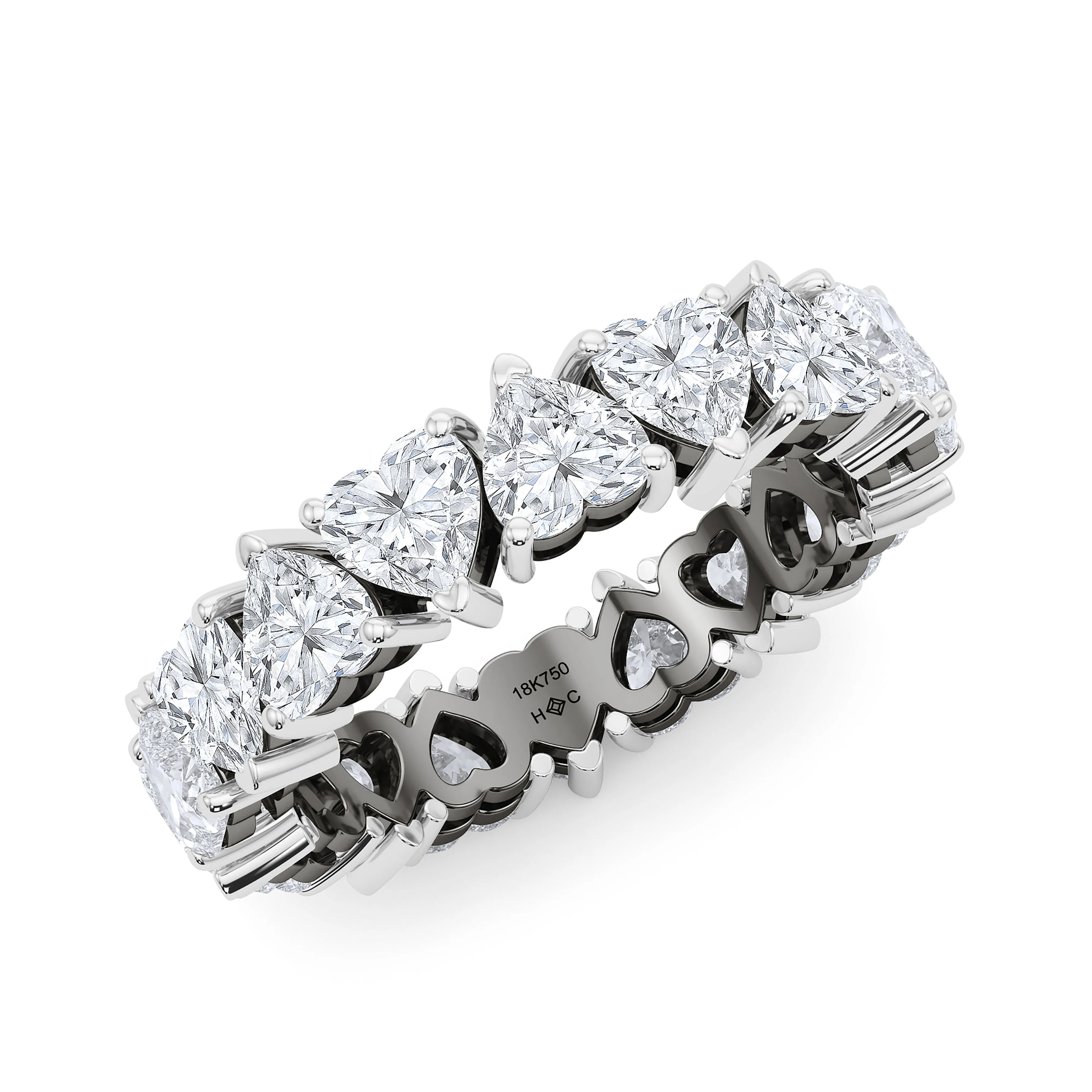 Mixed Metal Heart Shape Eternity Band