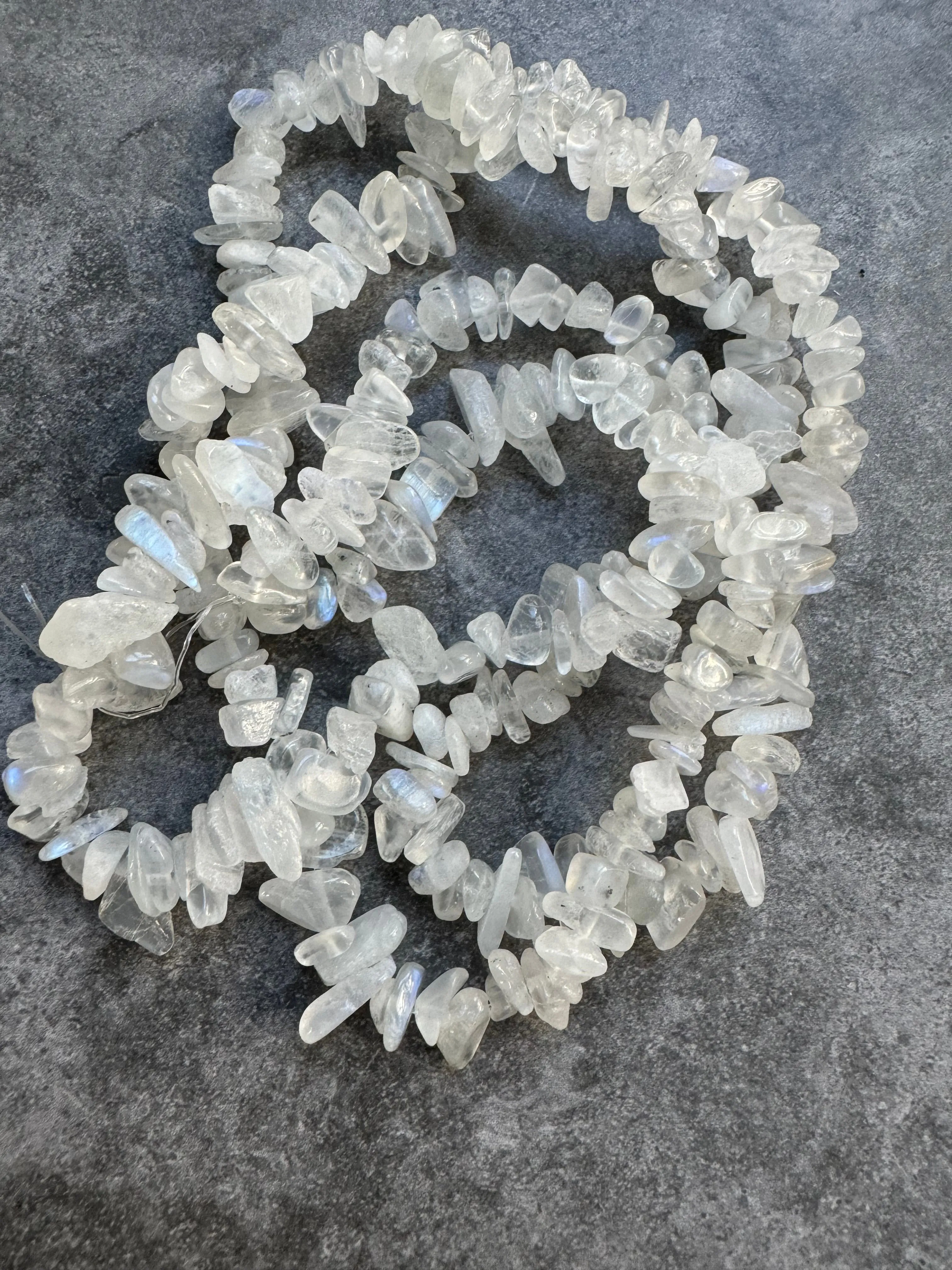 Moonstone | Chip Beads | 5-8mm | 32" String | A Grade