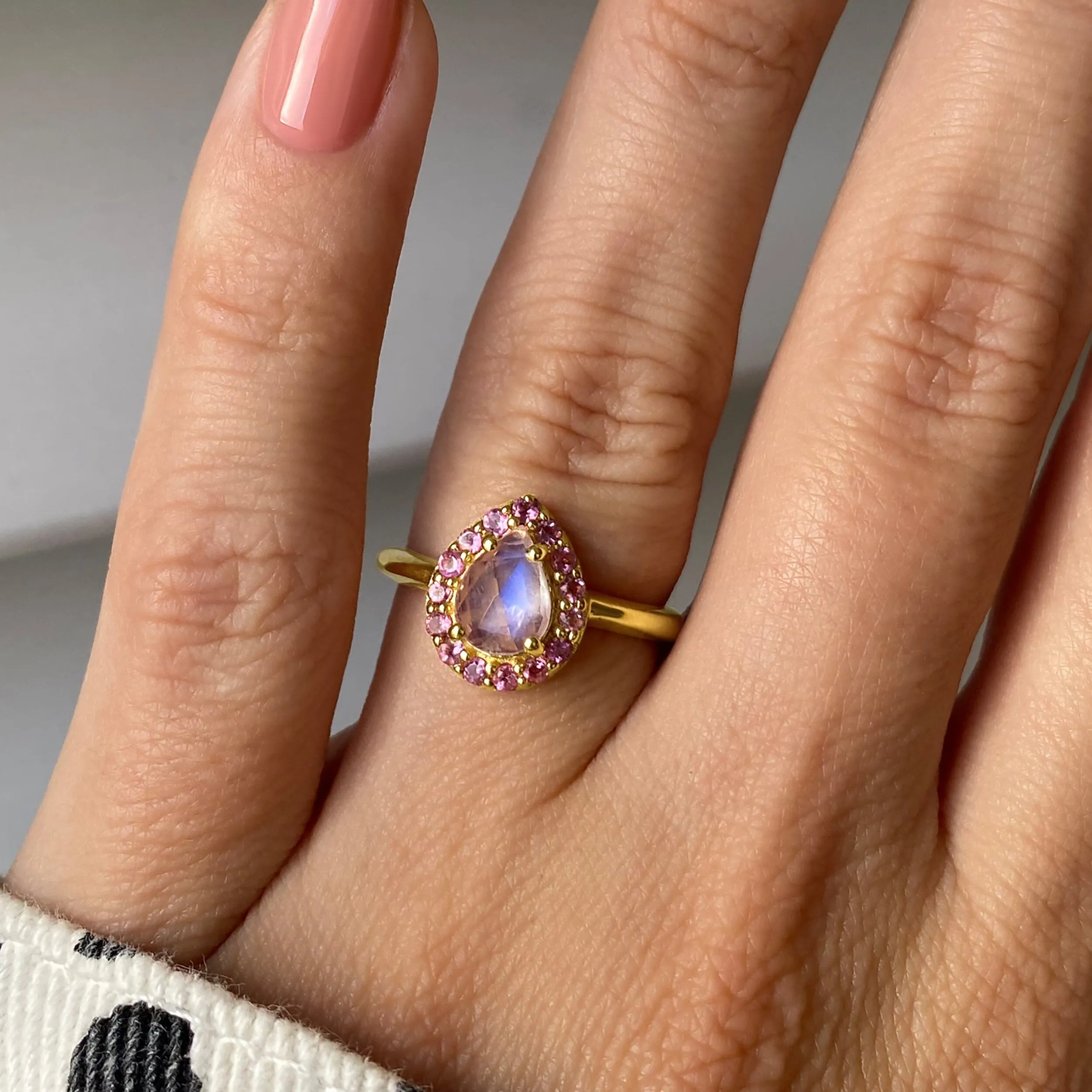Moonstone Tourmaline Ring - Félice