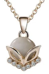 N900 Dainty Gold Moonstone & Diamond Necklace with FREE Earrings