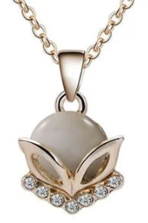 N900 Dainty Gold Moonstone & Diamond Necklace with FREE Earrings