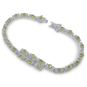 Natural peridot double tennis bracelet