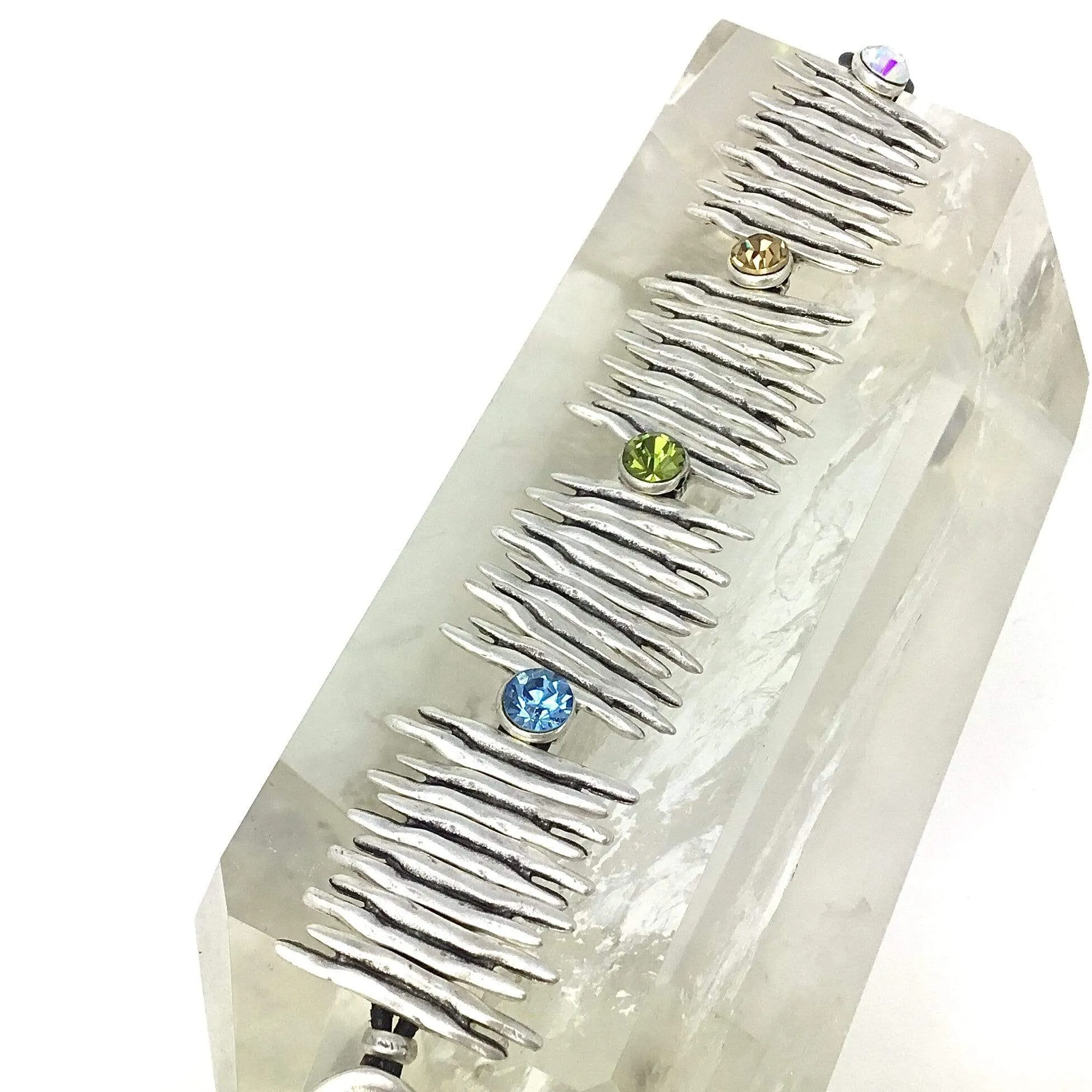 Peridot, Blue Topaz, Citrine, & Aurora Borealis Bracelet