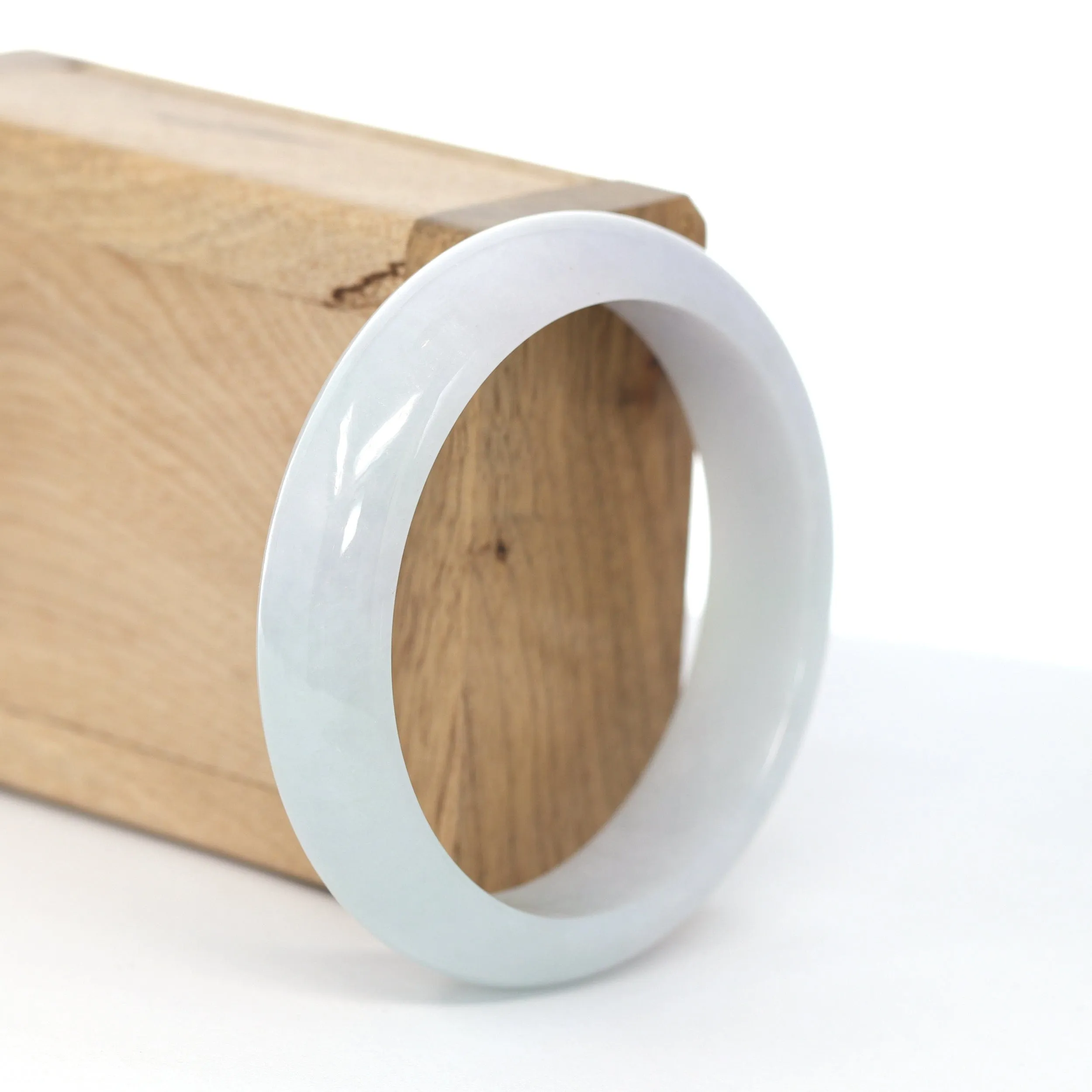 RealJade® Co. "Classic Bangle" Lavender Natural Burmese Jadeite Jade Bangle ( 57.5 mm ) #618