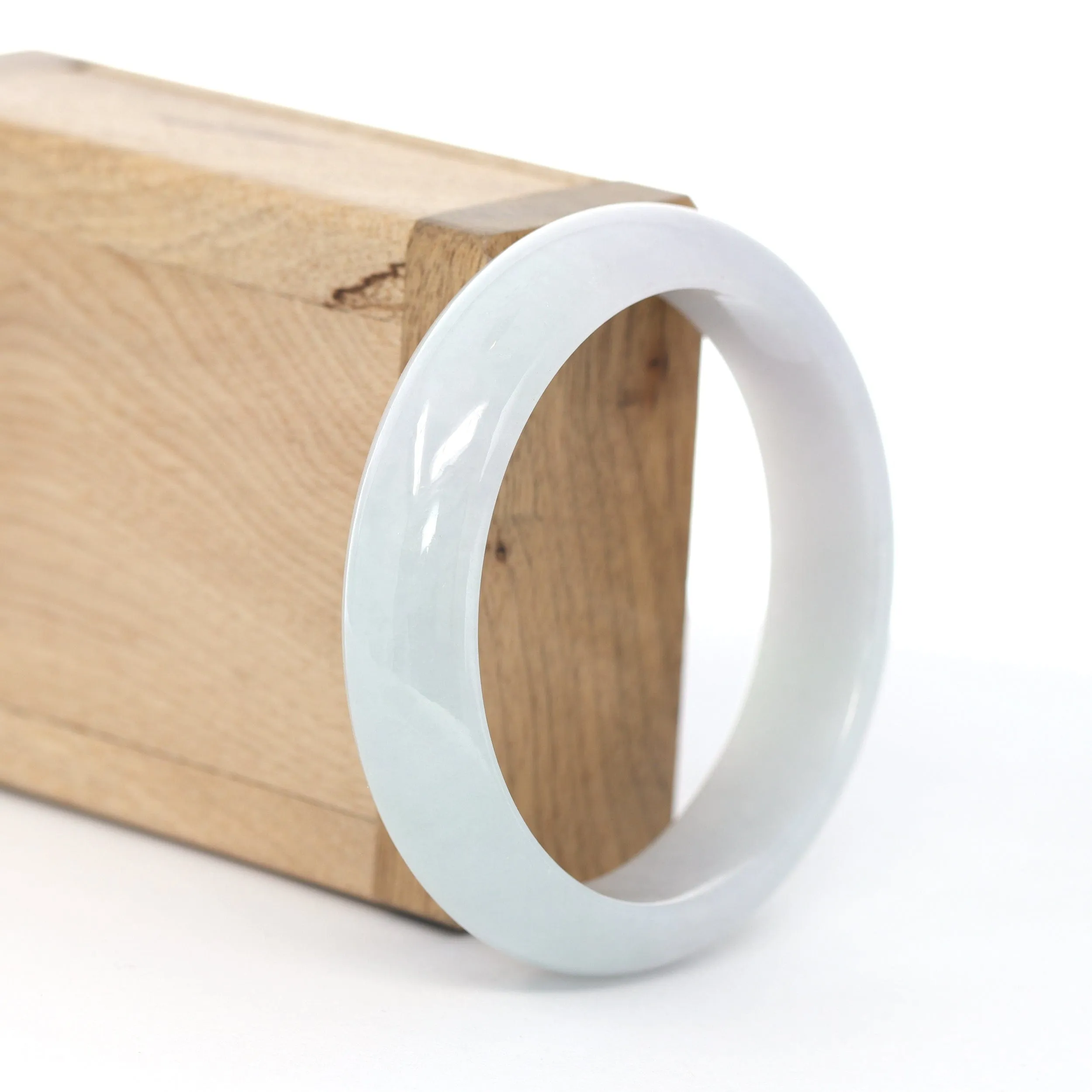 RealJade® Co. "Classic Bangle" Lavender Natural Burmese Jadeite Jade Bangle ( 57.5 mm ) #618
