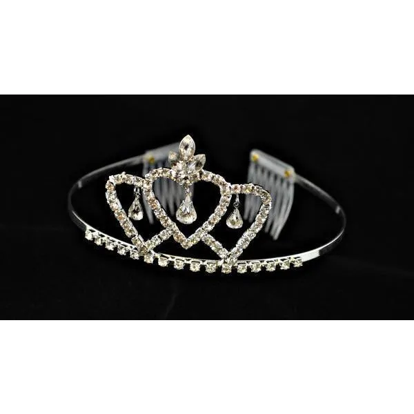 Rhinestone Costume Tiara with Dangles