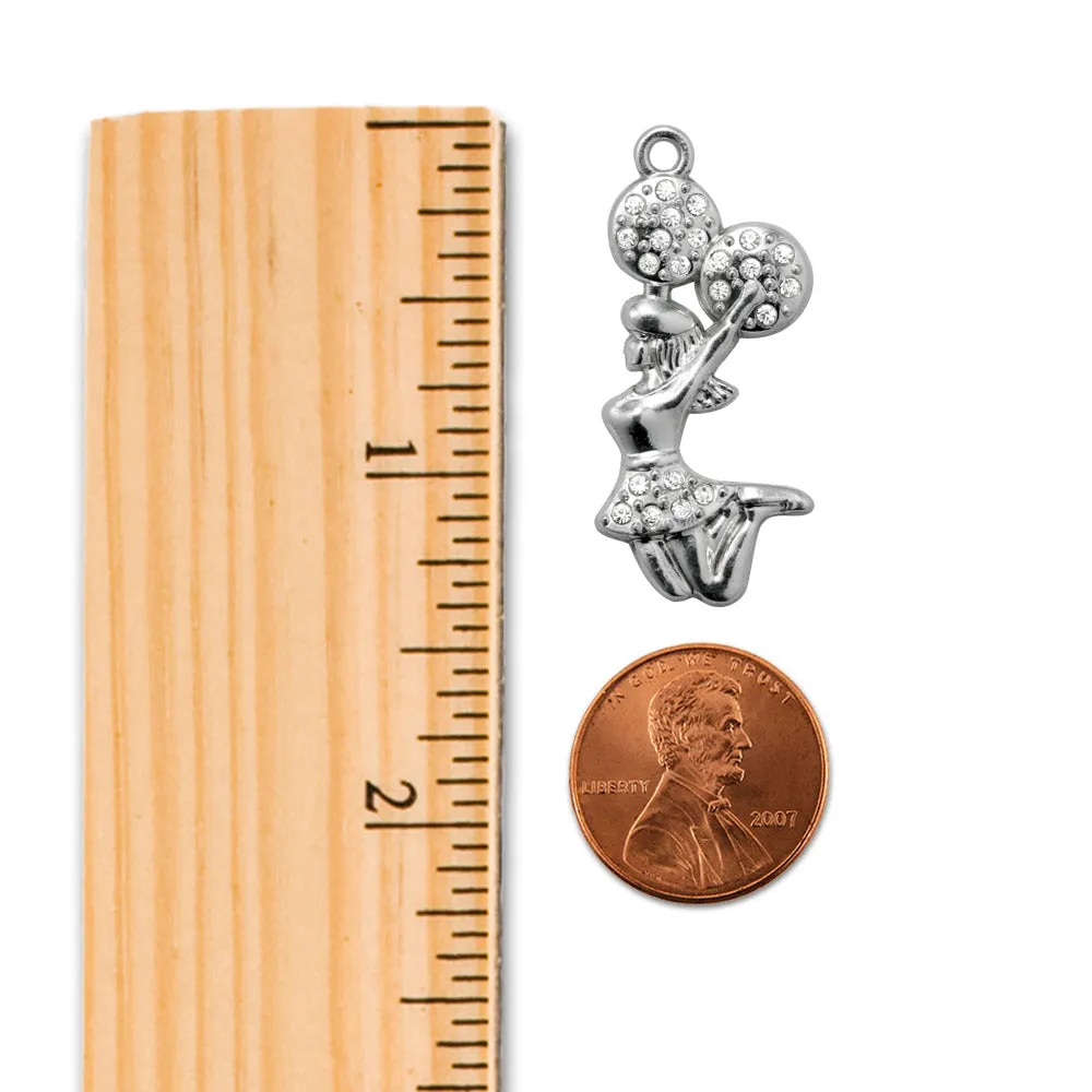 Silver Cheerleader Charm Toggle Bracelet