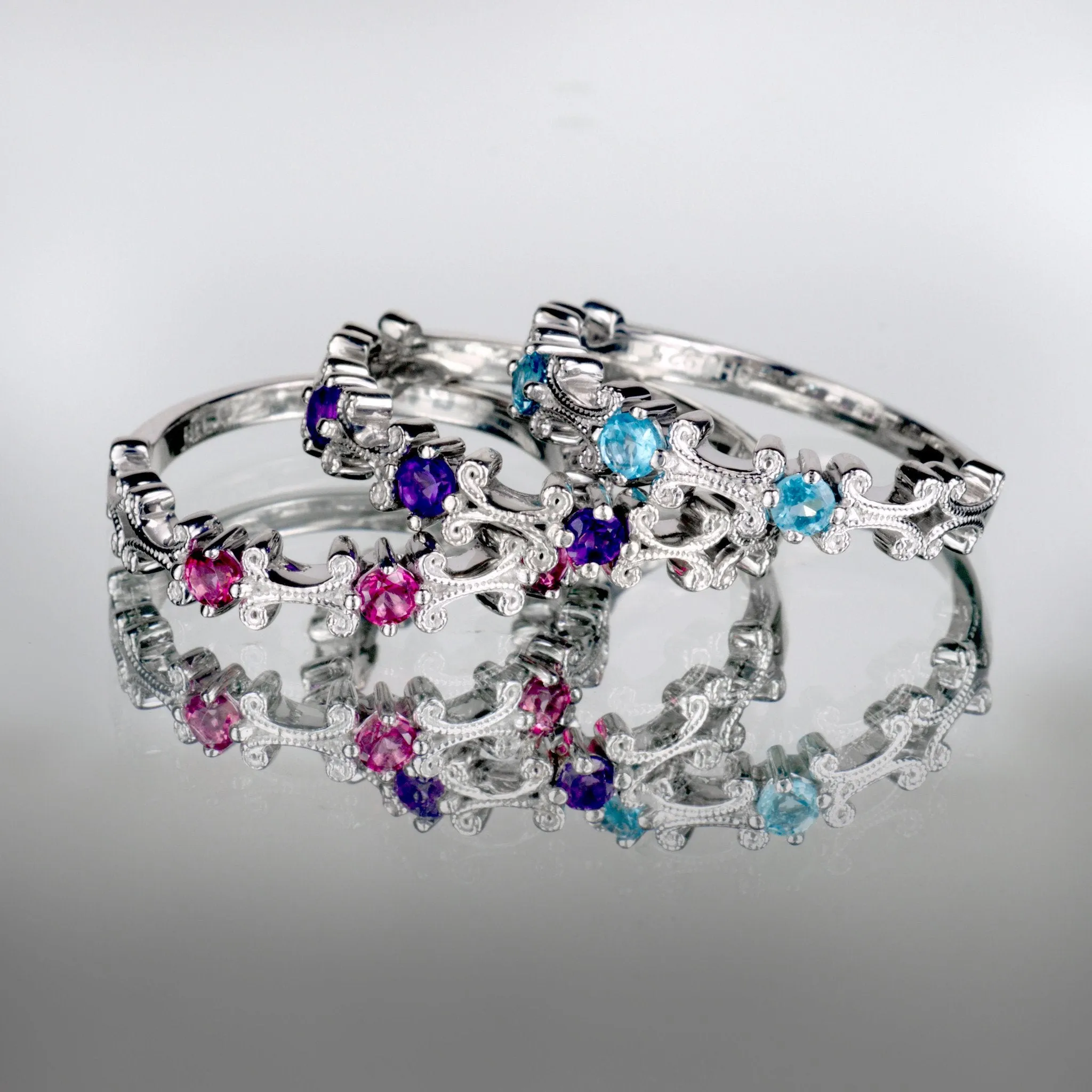 Stackable Silver Amethyst Ring