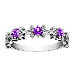 Stackable Silver Amethyst Ring