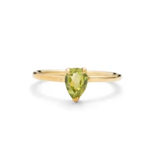 Teardrop Ring, Peridot, 9kt Yellow Gold