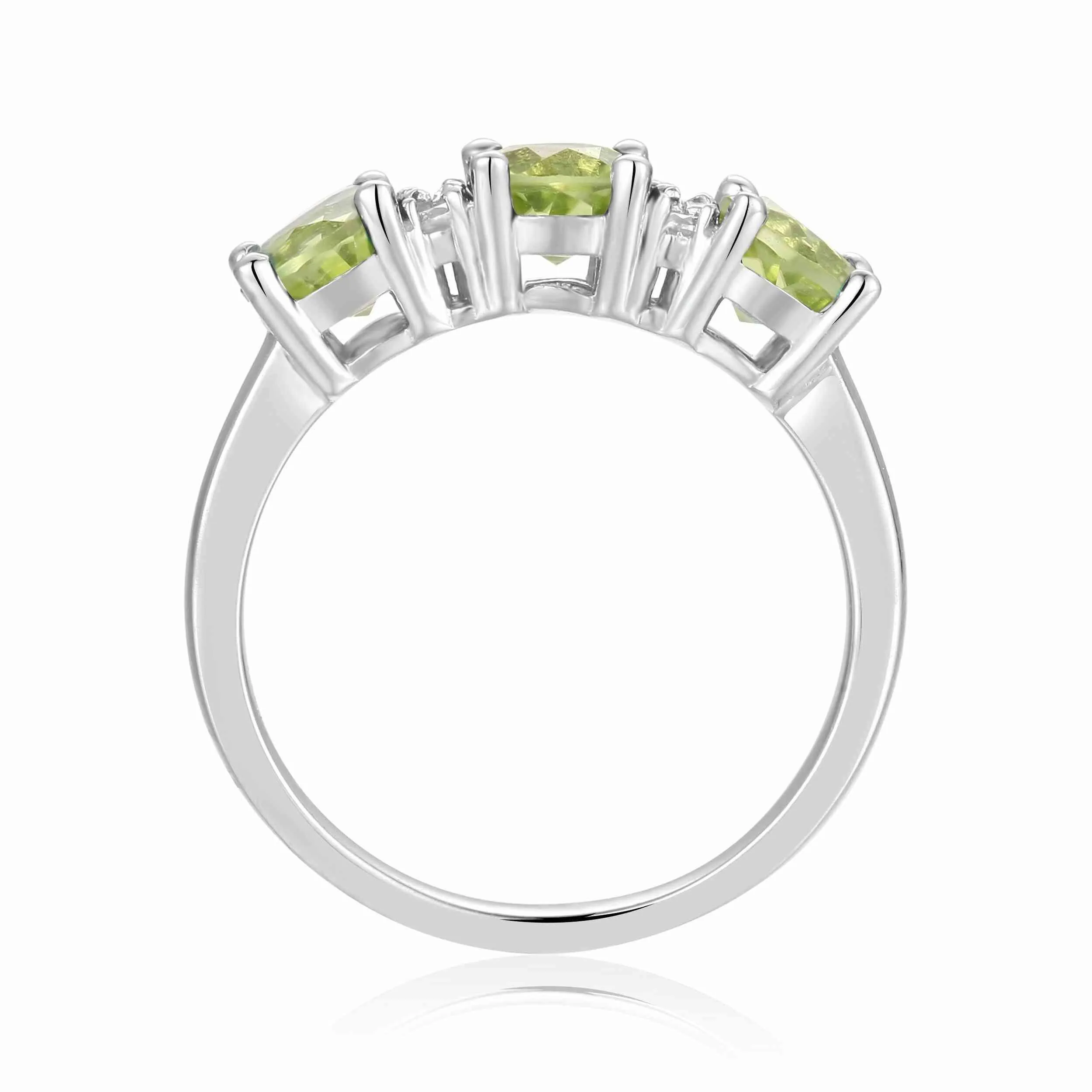 Three Stone Peridot Ring