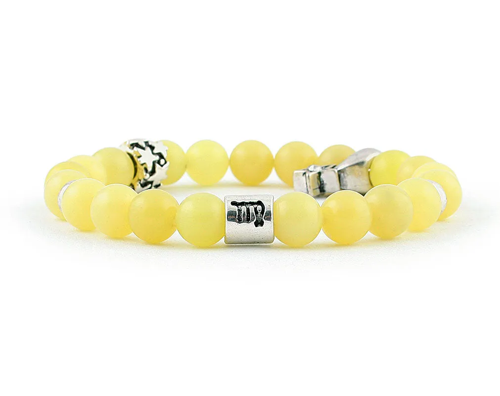 Virgo zodiac bracelet with peridot beads