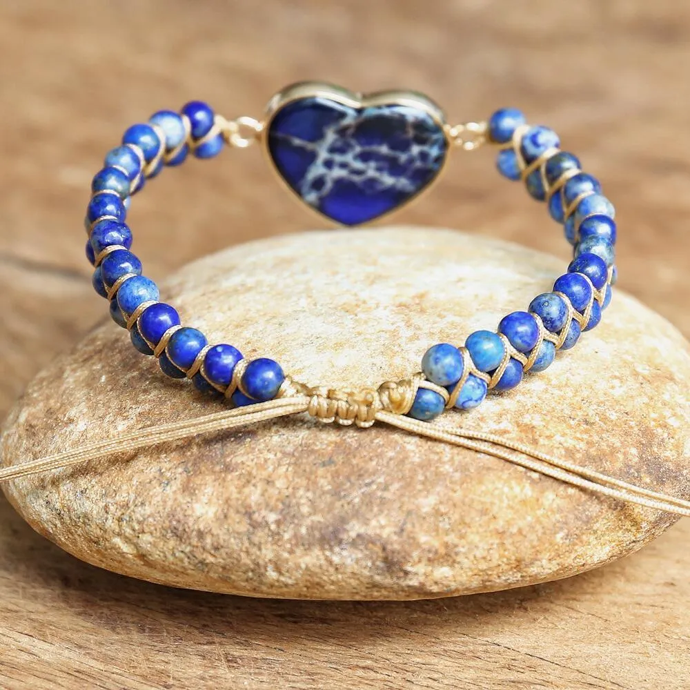Wisdom Tree Lapis Lazuli Heart Bracelet