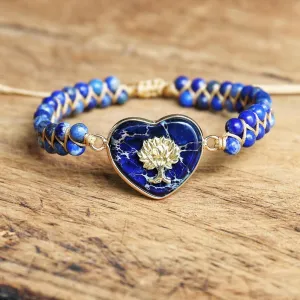 Wisdom Tree Lapis Lazuli Heart Bracelet
